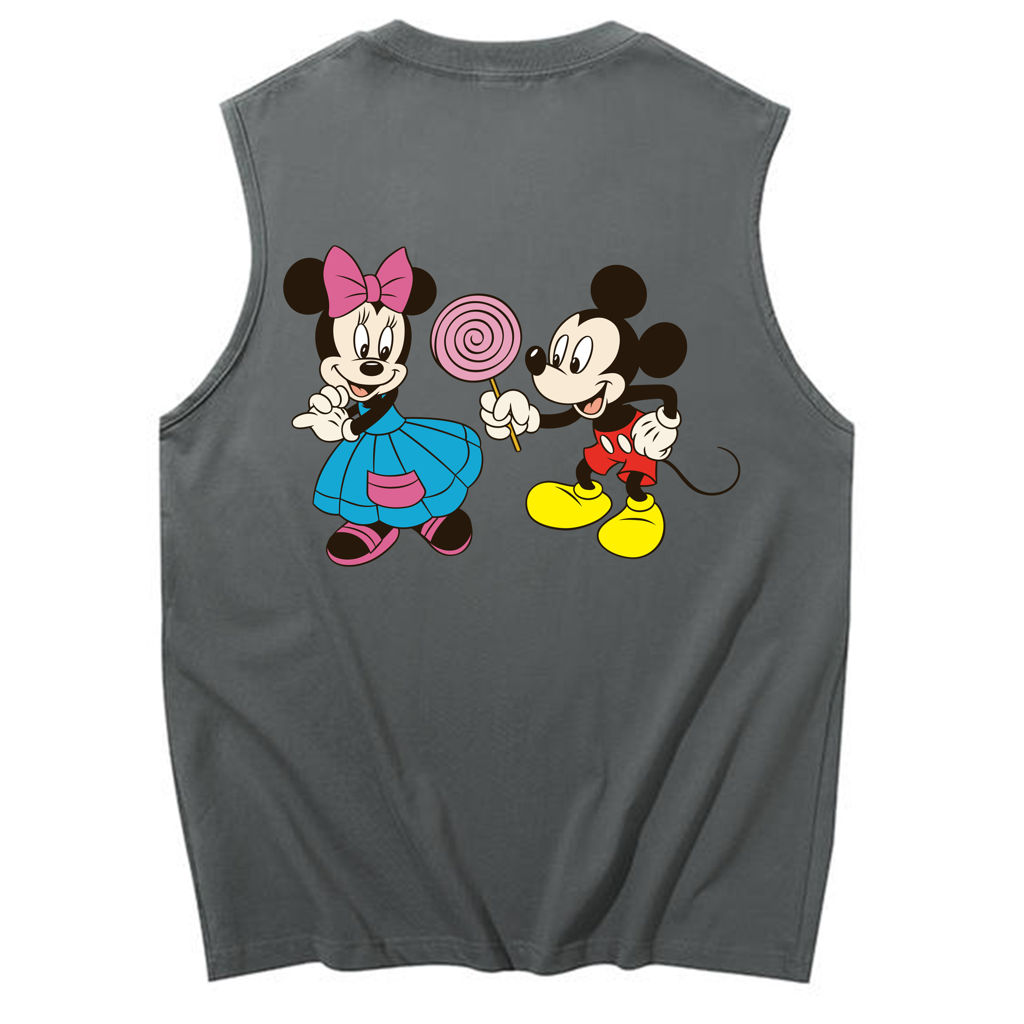 ミッキーマウス Mickey Mouse コットン100％タンクトップ（背面プリント）
